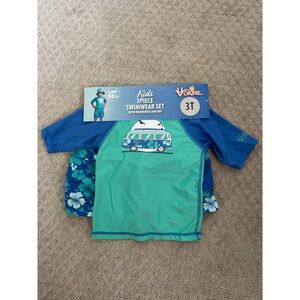 UV Skinz Kids 3-Piece Swimwear Set - Teal and Blue
